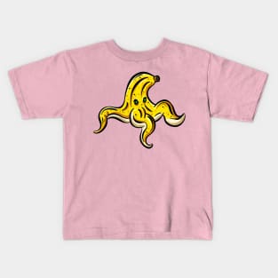 Banana Slip Peel Sticker Character Kids T-Shirt